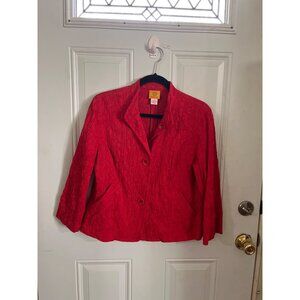 Ruby Rd. red three button dress jacket size 6